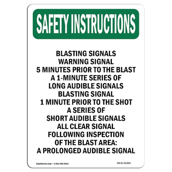 Signmission OSHA INSTRUCTIONS, 10" Height, Rigid Plastic, 10" H, Portrait, OS-SI-P-710-V-11466 OS-SI-P-710-V-11466 - main